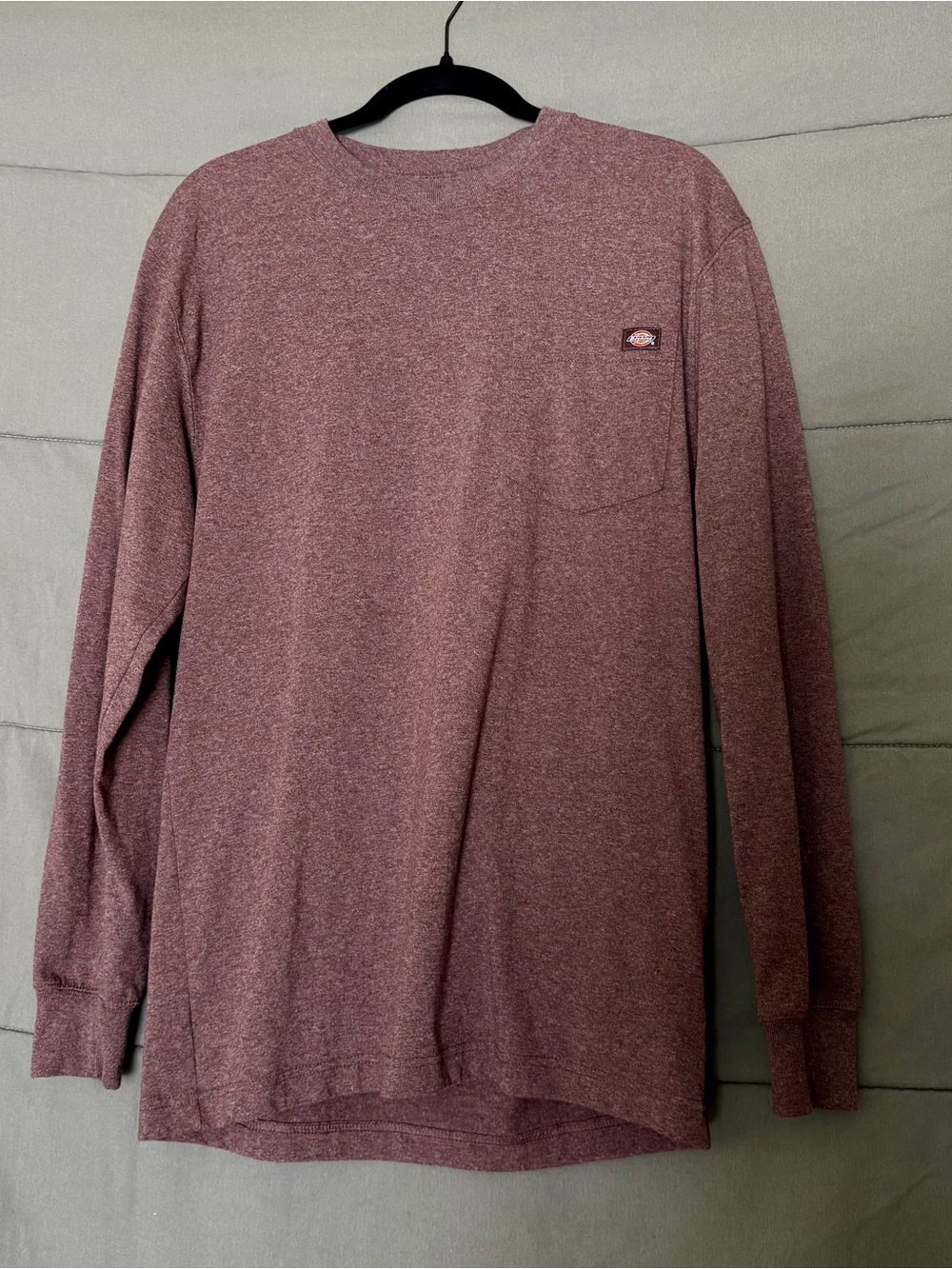 Dickies Men's Long Sleeve Pocket Tee - Brown Heather Size Small